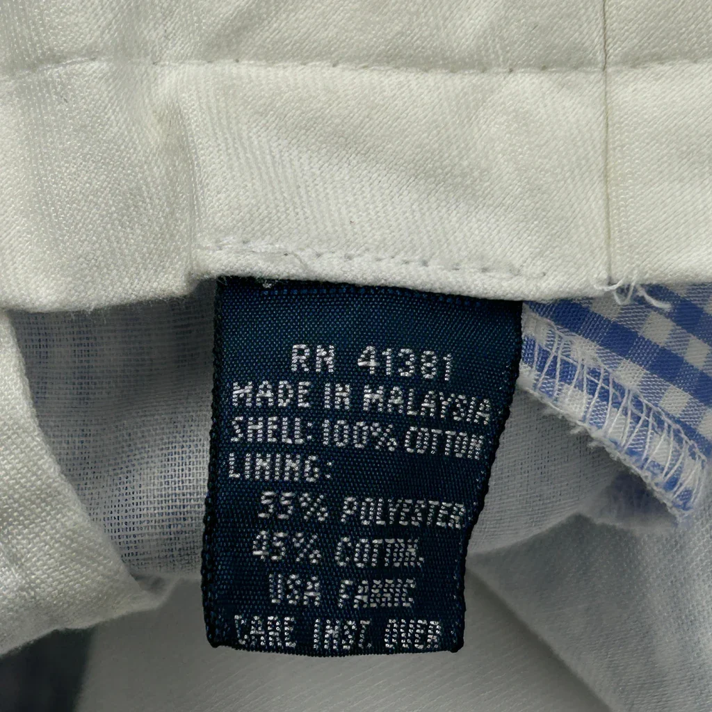 Polo By Ralph Lauren Checked Pleated Chino Shorts - 34W 6L Blue Cotton - Image 7