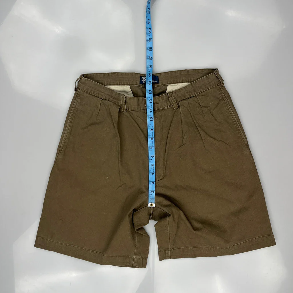 Polo By Ralph Lauren Pleated Olive Chino Shorts - 36W 8L Brown Cotton - Image 4