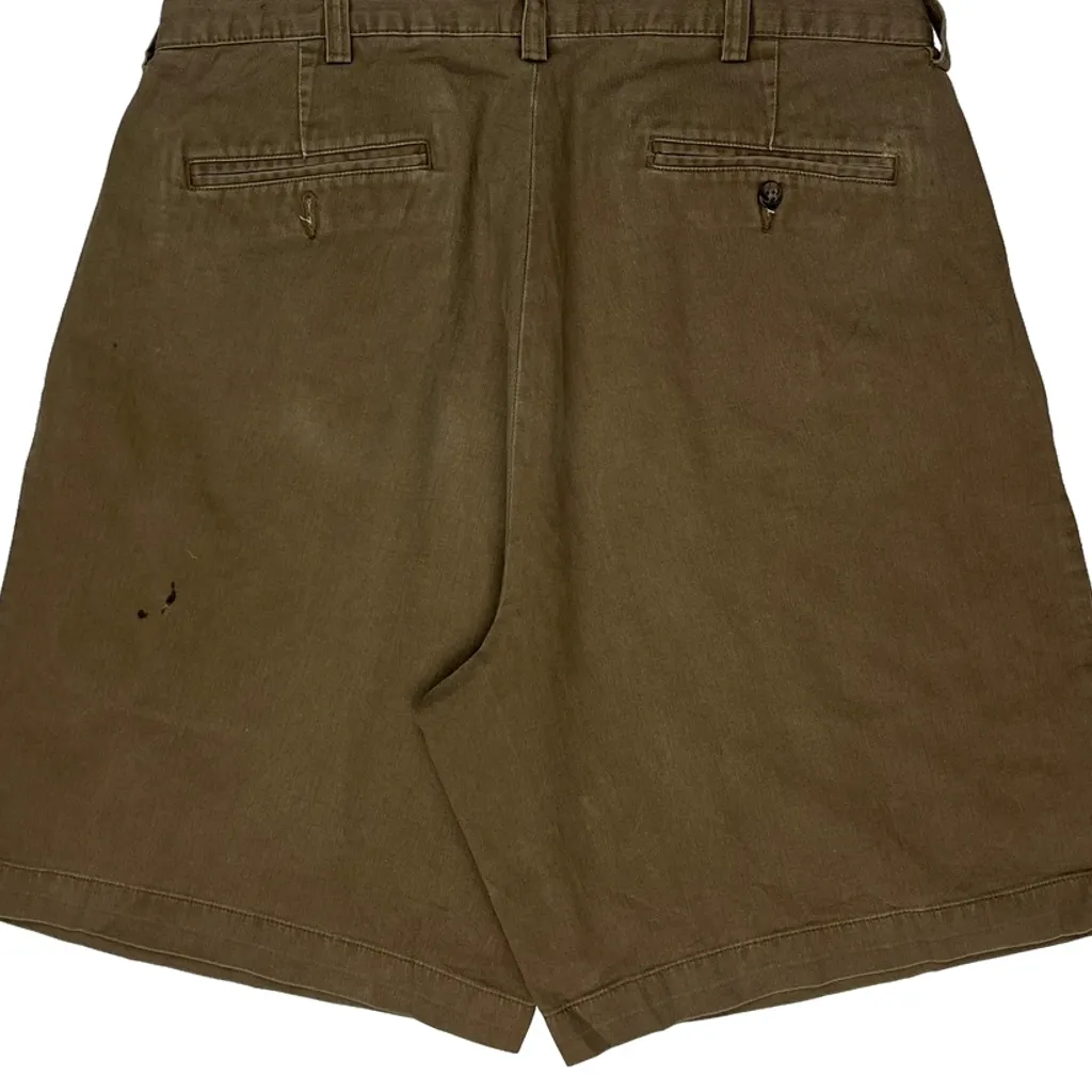 Polo By Ralph Lauren Pleated Olive Chino Shorts - 36W 8L Brown Cotton - Image 7
