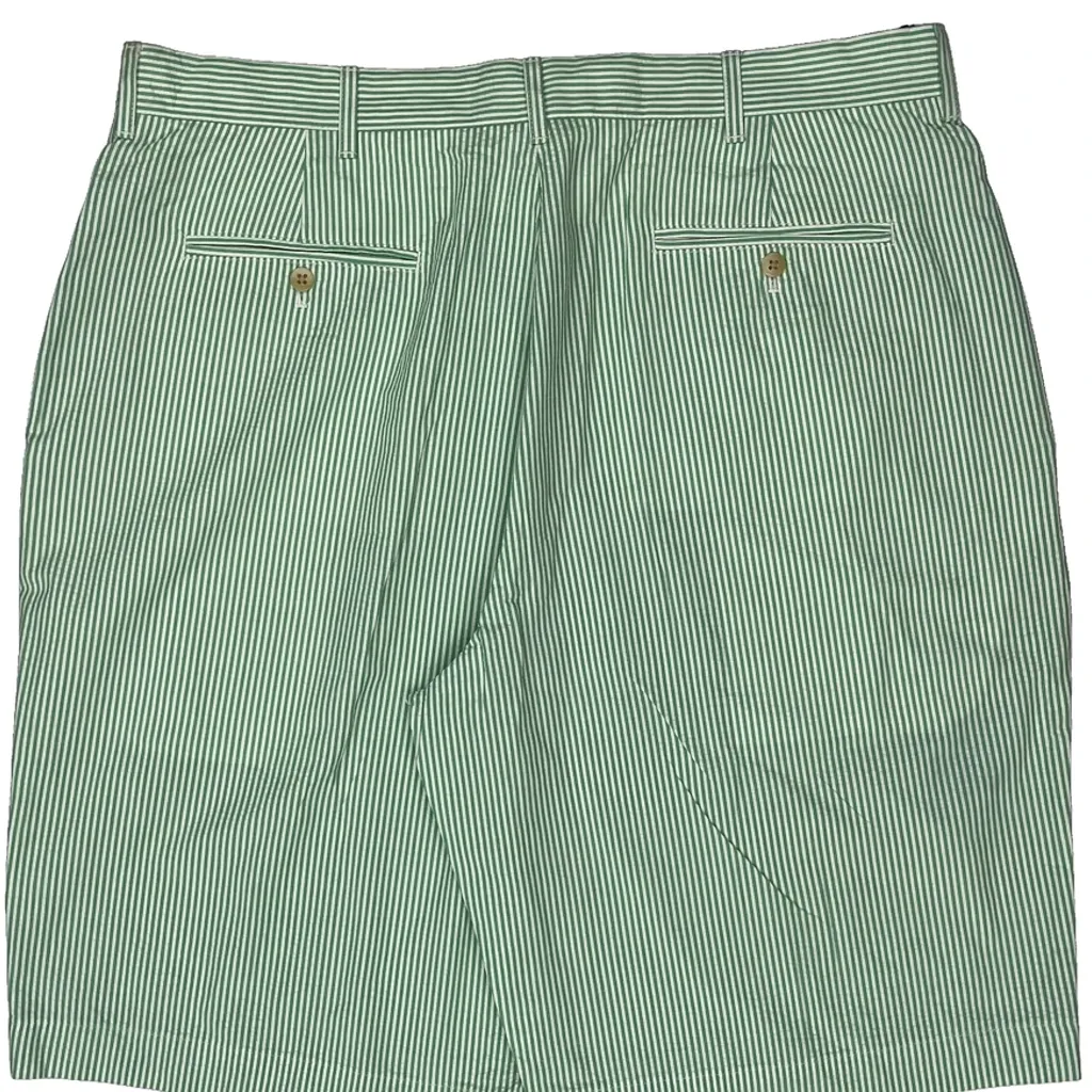 Polo By Ralph Lauren Striped Chino Shorts - 36W 7L Green Cotton - Image 7
