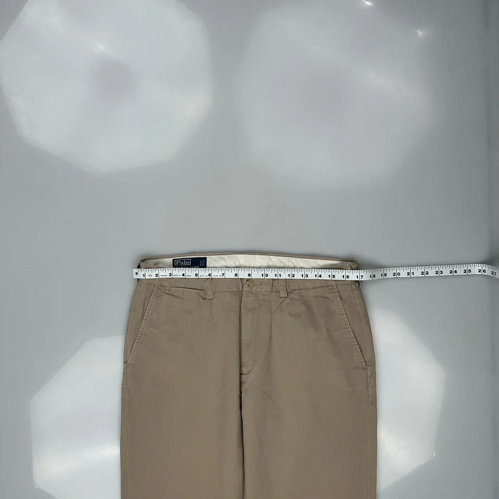 Polo By Ralph Lauren Preston Pant Chinos - 33W 32L Beige Cotton - Image 3
