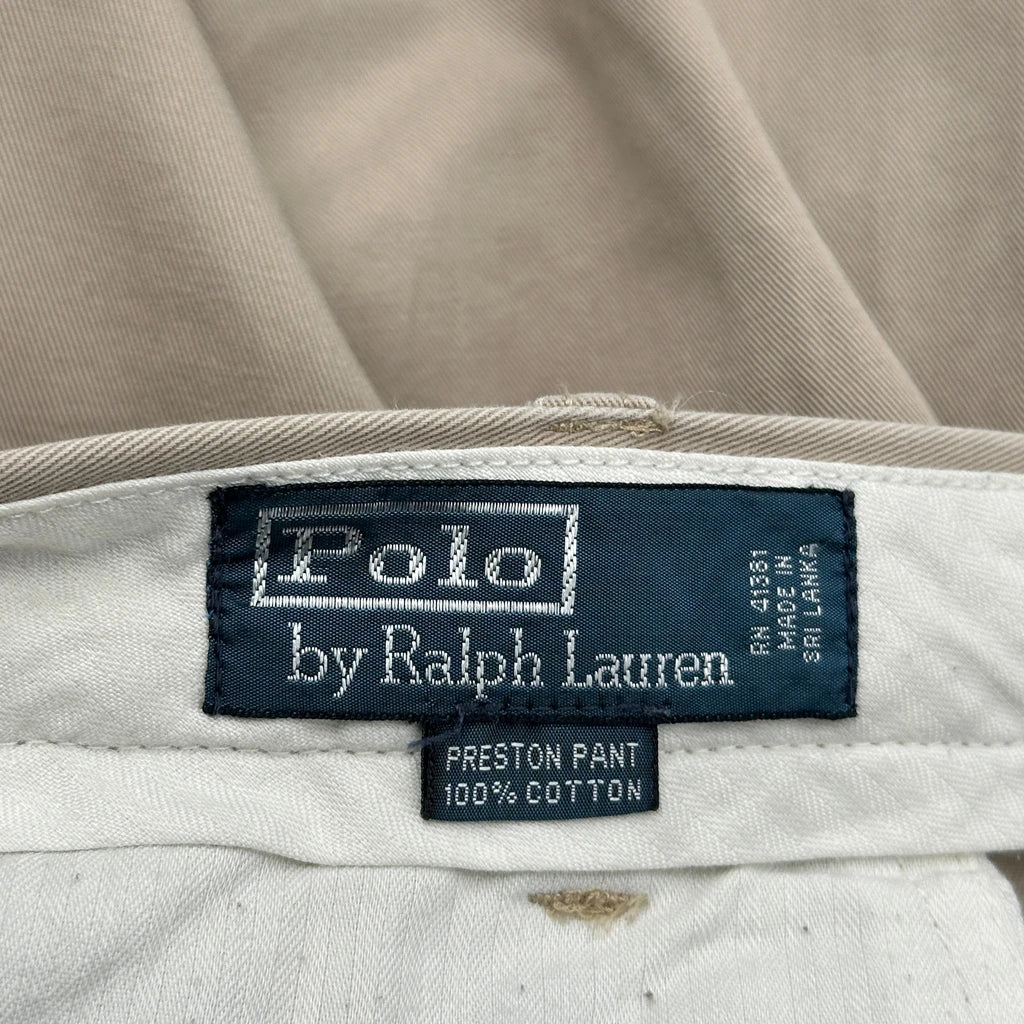 Polo By Ralph Lauren Preston Pant Chinos - 33W 32L Beige Cotton - Image 6