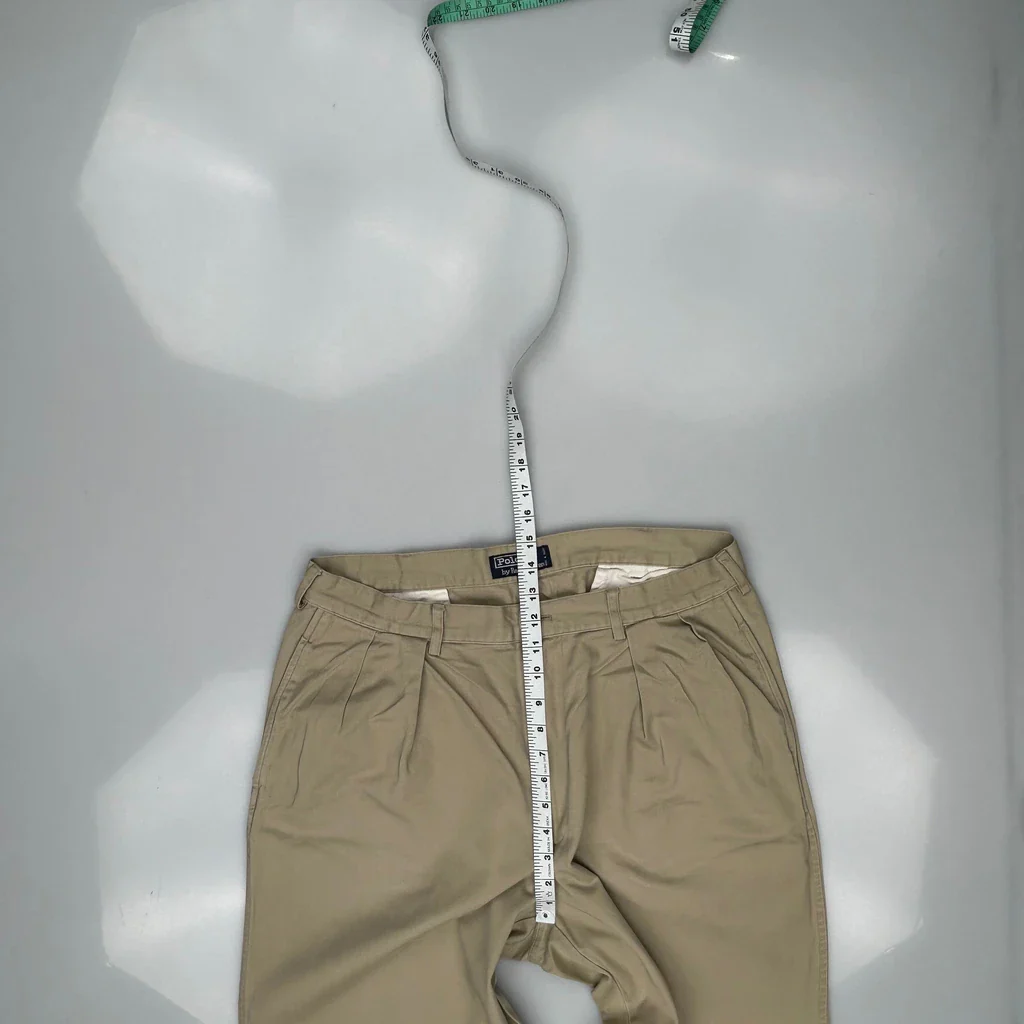 Polo By Ralph Lauren Wide Leg Pleated Chinos - 35W 29L Beige Cotton - Image 4