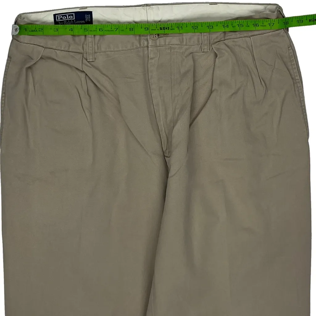 Polo By Ralph Lauren Pleated Chinos - 36W 31L Beige Cotton - Image 8