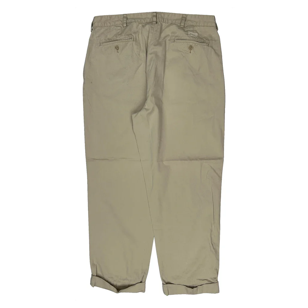 Polo By Ralph Lauren Pleated Loose Fit Chinos - 36W 30L Beige Cotton