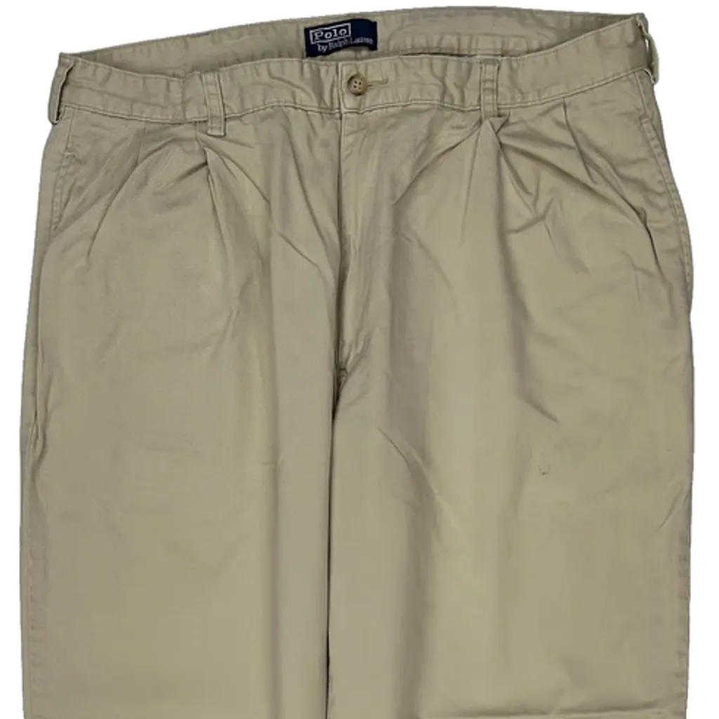 Polo By Ralph Lauren Pleated Loose Fit Chinos - 36W 30L Beige Cotton - Image 10