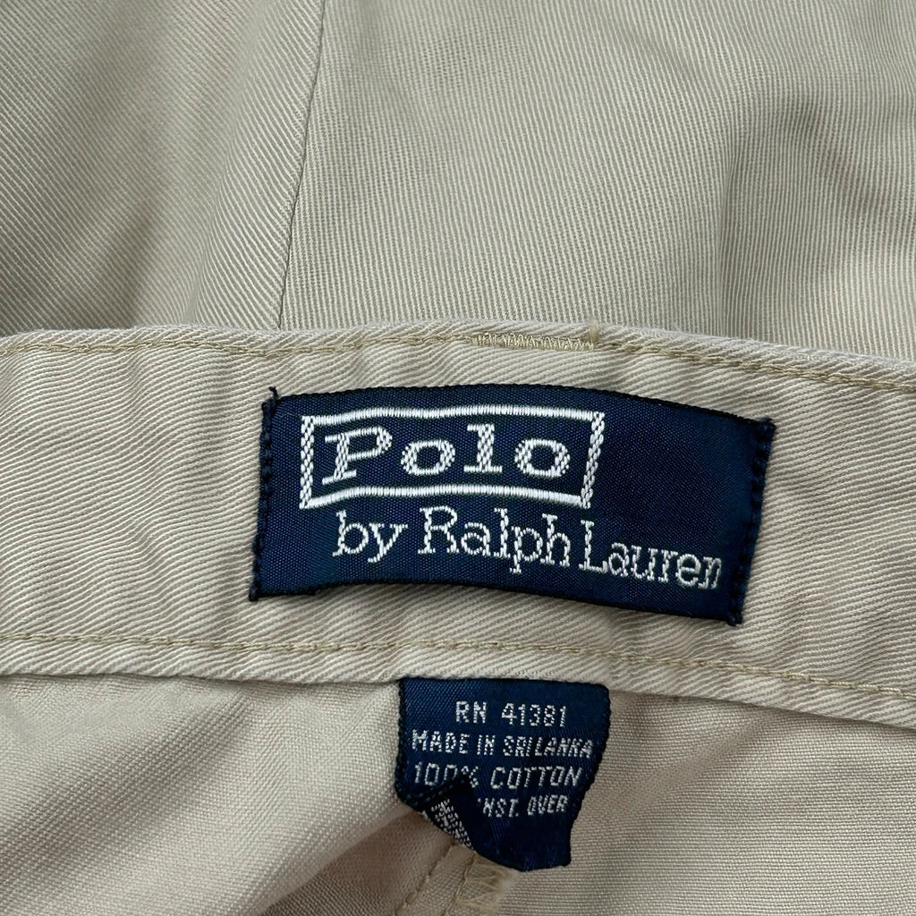 Polo By Ralph Lauren Pleated Loose Fit Chinos - 36W 30L Beige Cotton - Image 6