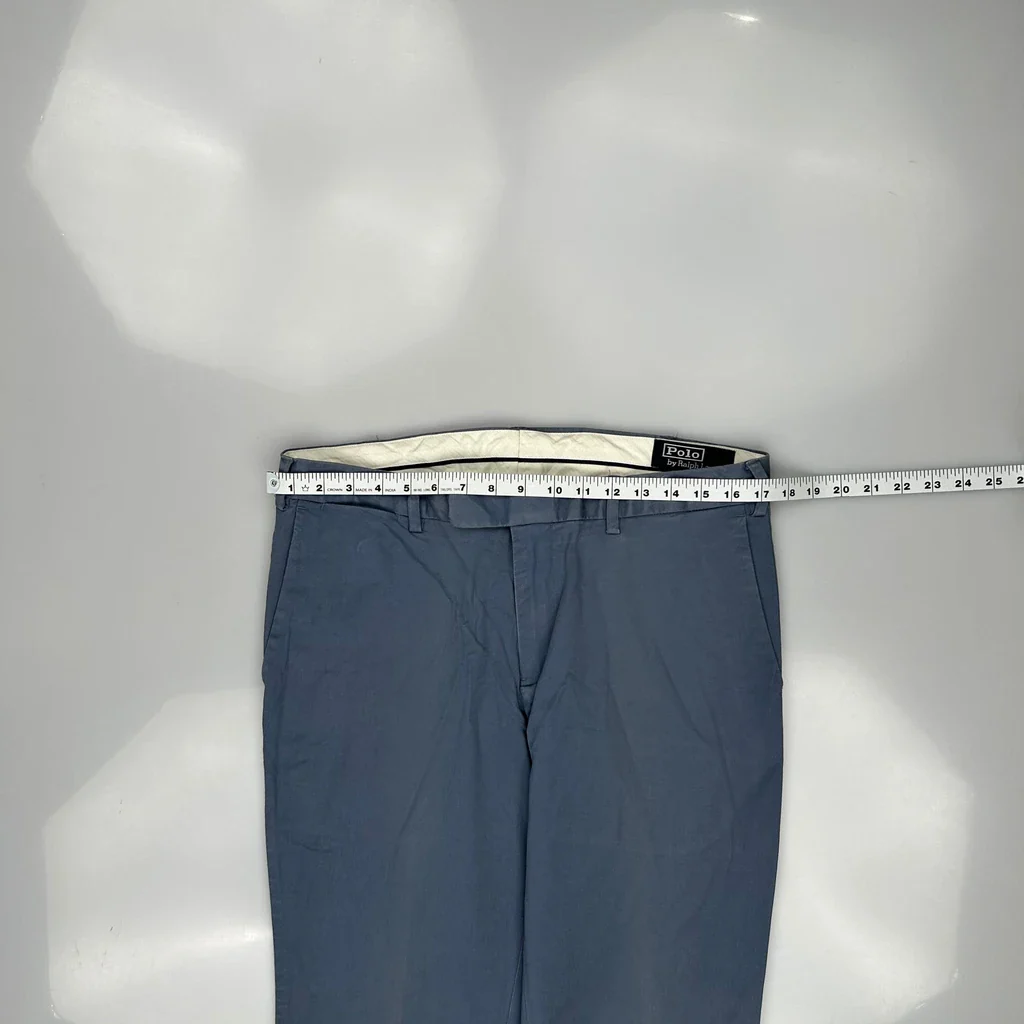 Polo By Ralph Lauren Slim Fit Chinos - 33W 34L Blue Cotton - Image 3