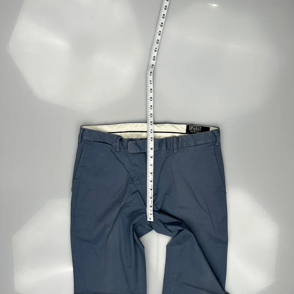 Polo By Ralph Lauren Slim Fit Chinos - 33W 34L Blue Cotton - Image 4
