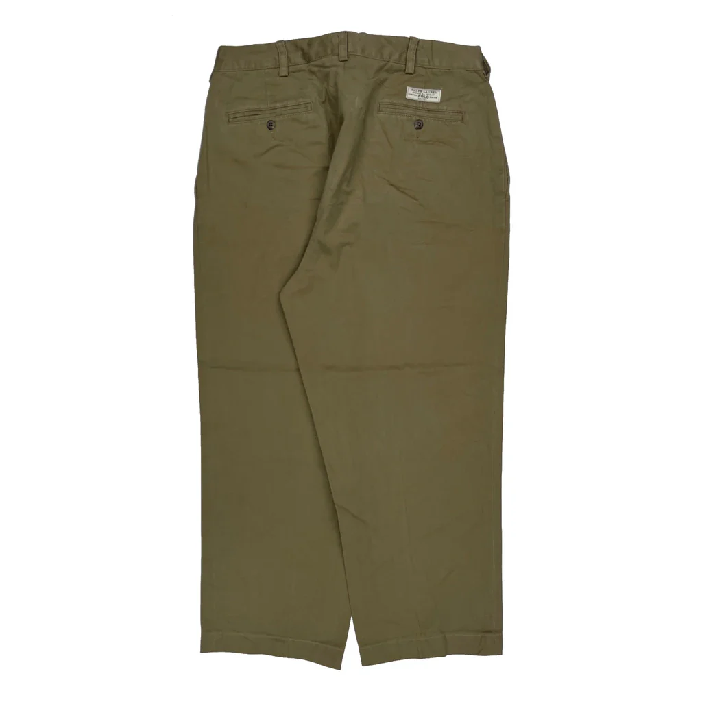 Polo By Ralph Lauren Pleated Chinos - 34W 26L Khaki Cotton