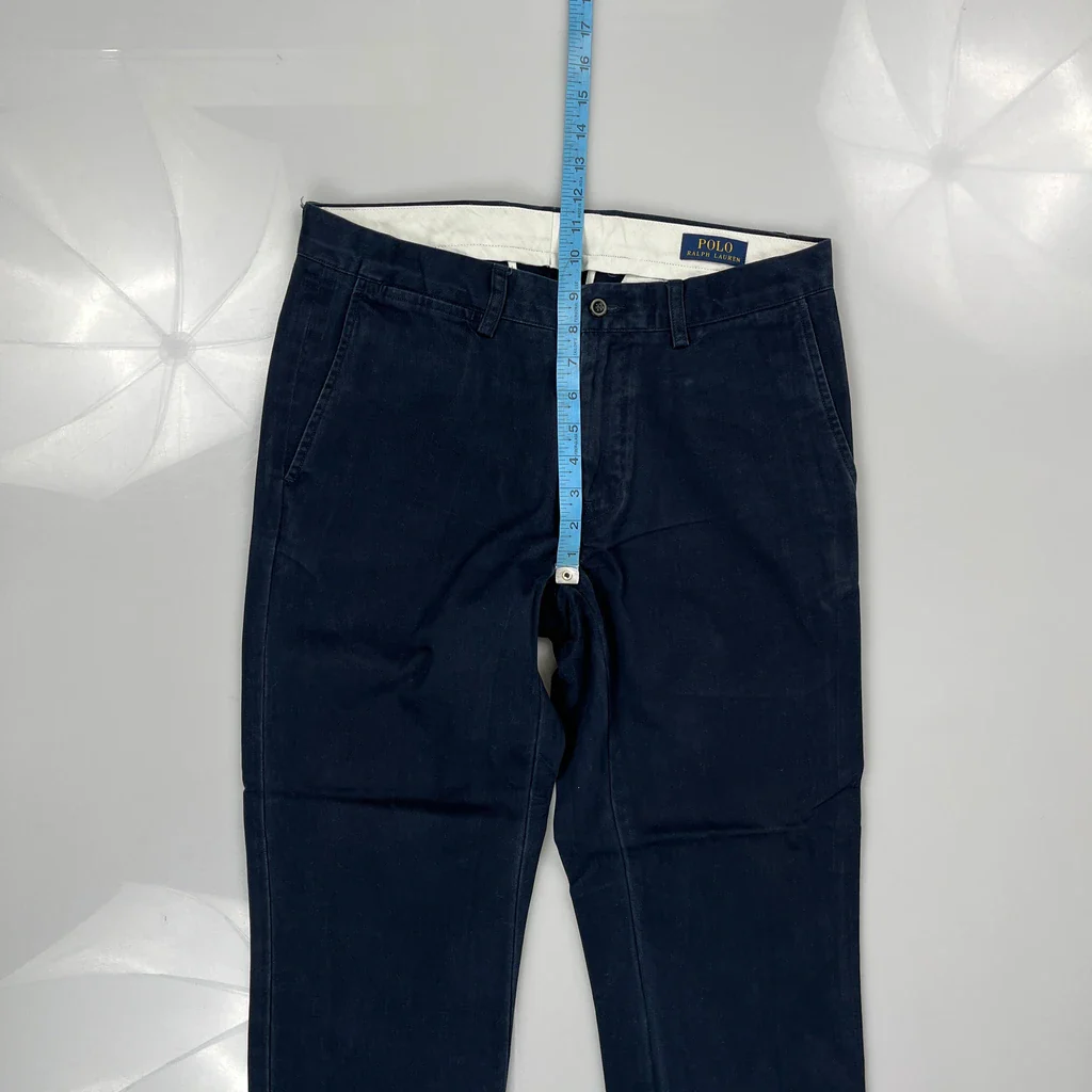 Slim Fit Polo By Ralph Lauren Chinos - 32W 28L Navy Cotton - Image 4