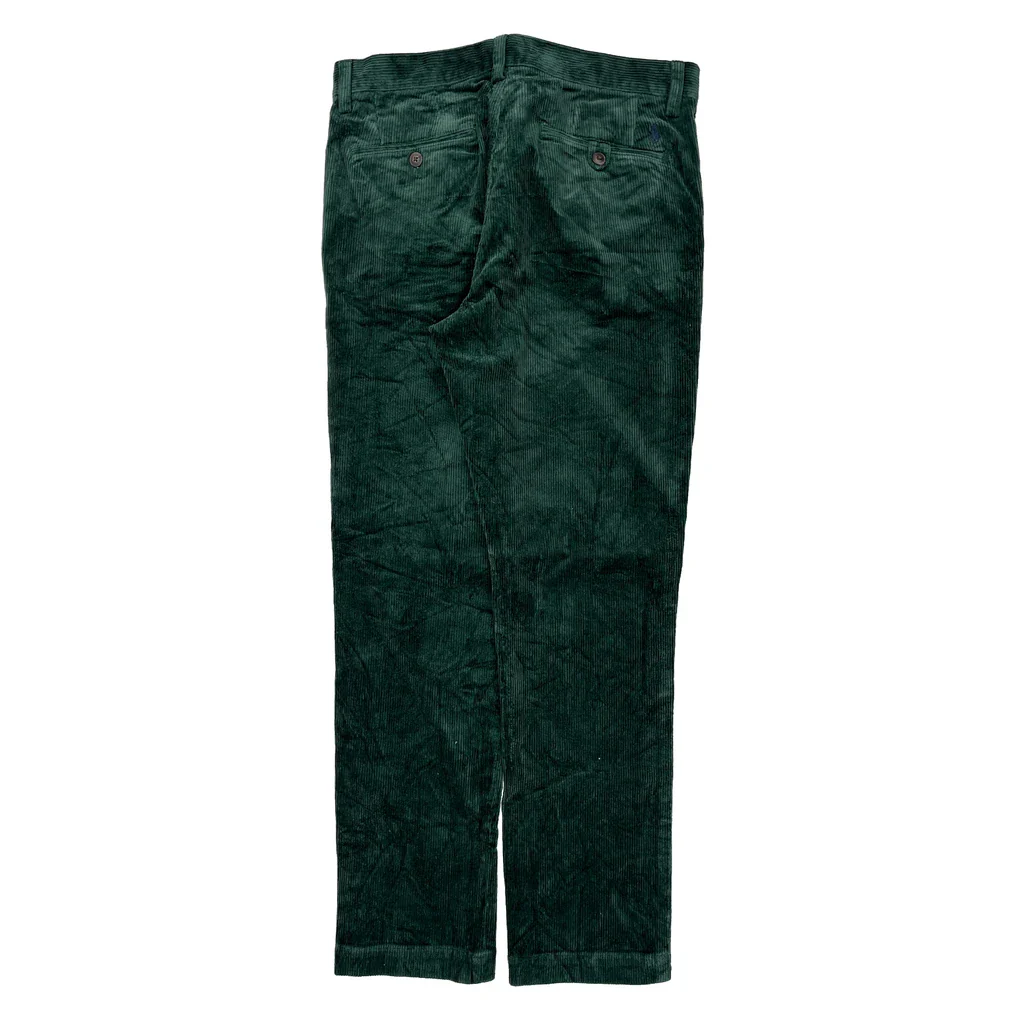 Polo By Ralph Lauren Cord Pants - 33″ Waist Green Corduroy