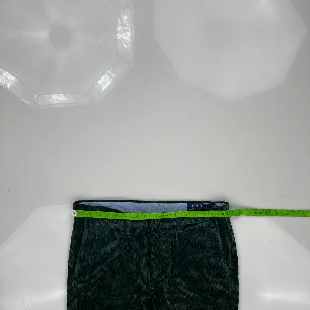 Polo By Ralph Lauren Cord Pants - 33″ Waist Green Corduroy - Image 3