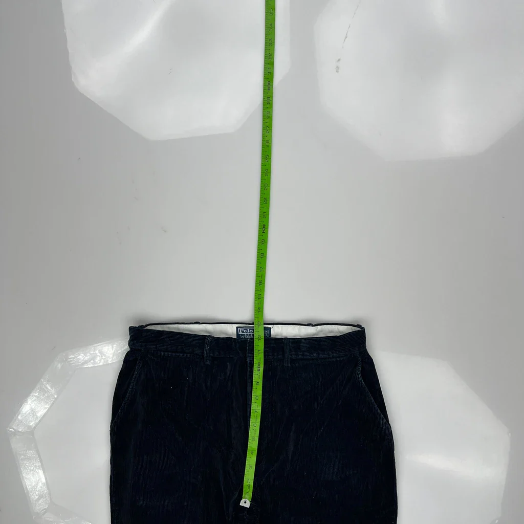 Polo By Ralph Lauren Cord Trousers - 34″ Waist Blue Cotton - Image 4