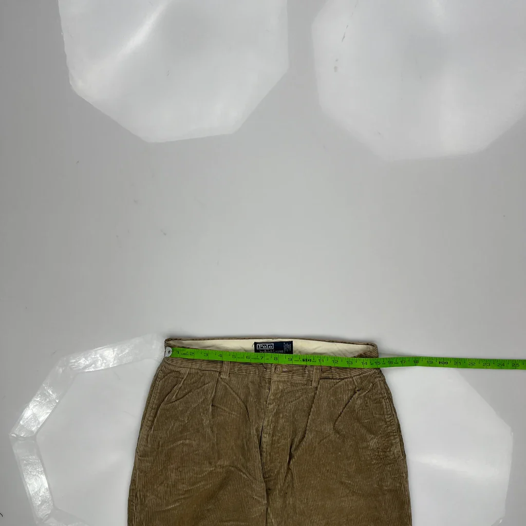 Polo By Ralph Lauren Cord Trousers - 30″ Waist Brown Cotton - Image 3
