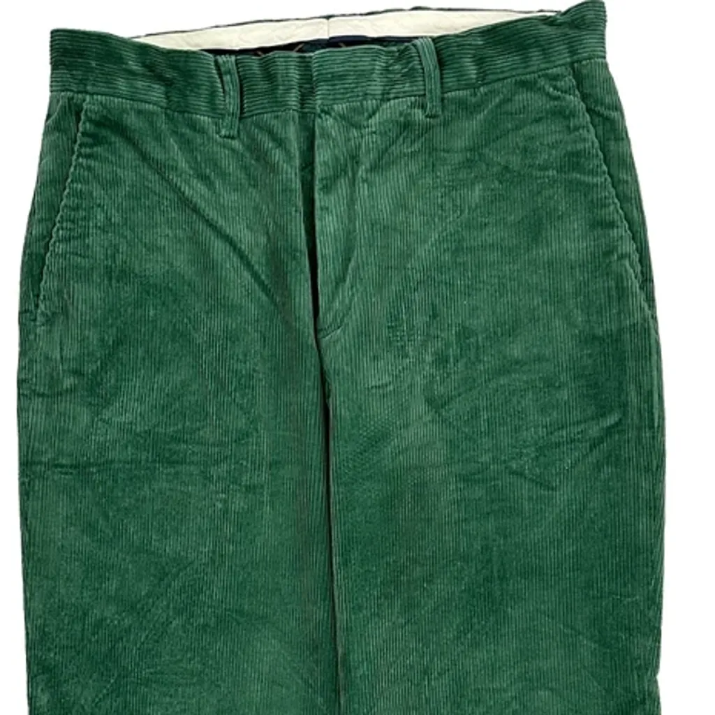 Polo By Ralph Lauren Cord Trousers - 31″ Waist Green Cotton - Image 10