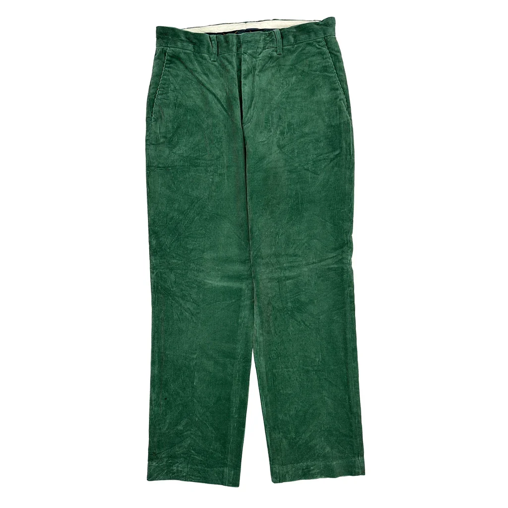 Polo By Ralph Lauren Cord Trousers - 31″ Waist Green Cotton - Image 2