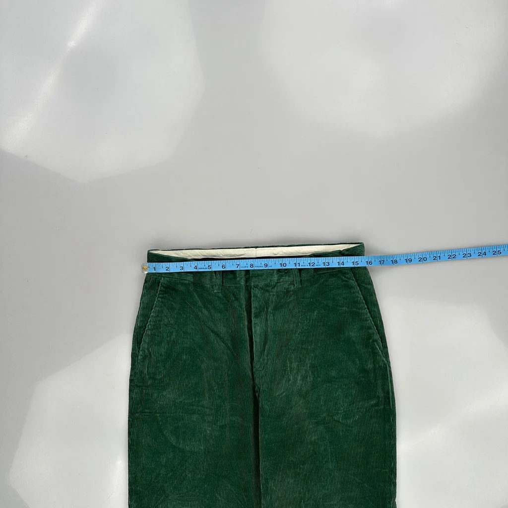Polo By Ralph Lauren Cord Trousers - 31″ Waist Green Cotton - Image 3