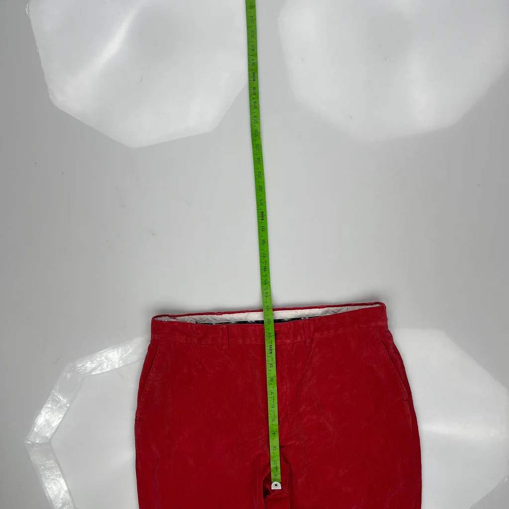Polo By Ralph Lauren Cord Trousers - 34″ Waist Red Cotton - Image 4