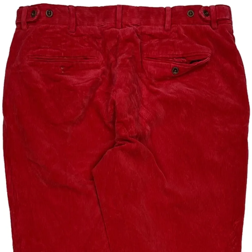 Polo By Ralph Lauren Cord Trousers - 34″ Waist Red Cotton - Image 8