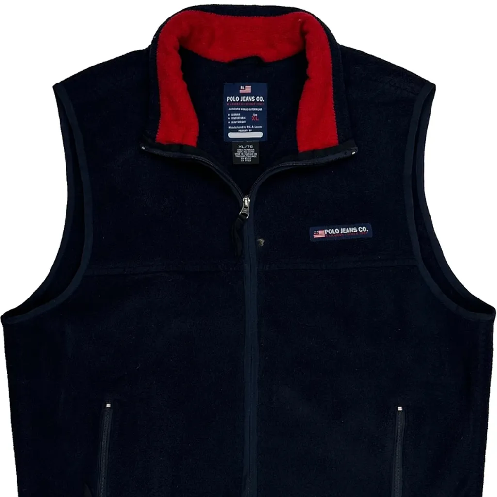 Polo By Ralph Lauren Fleece Gilet - XL Navy Polyester - Image 6