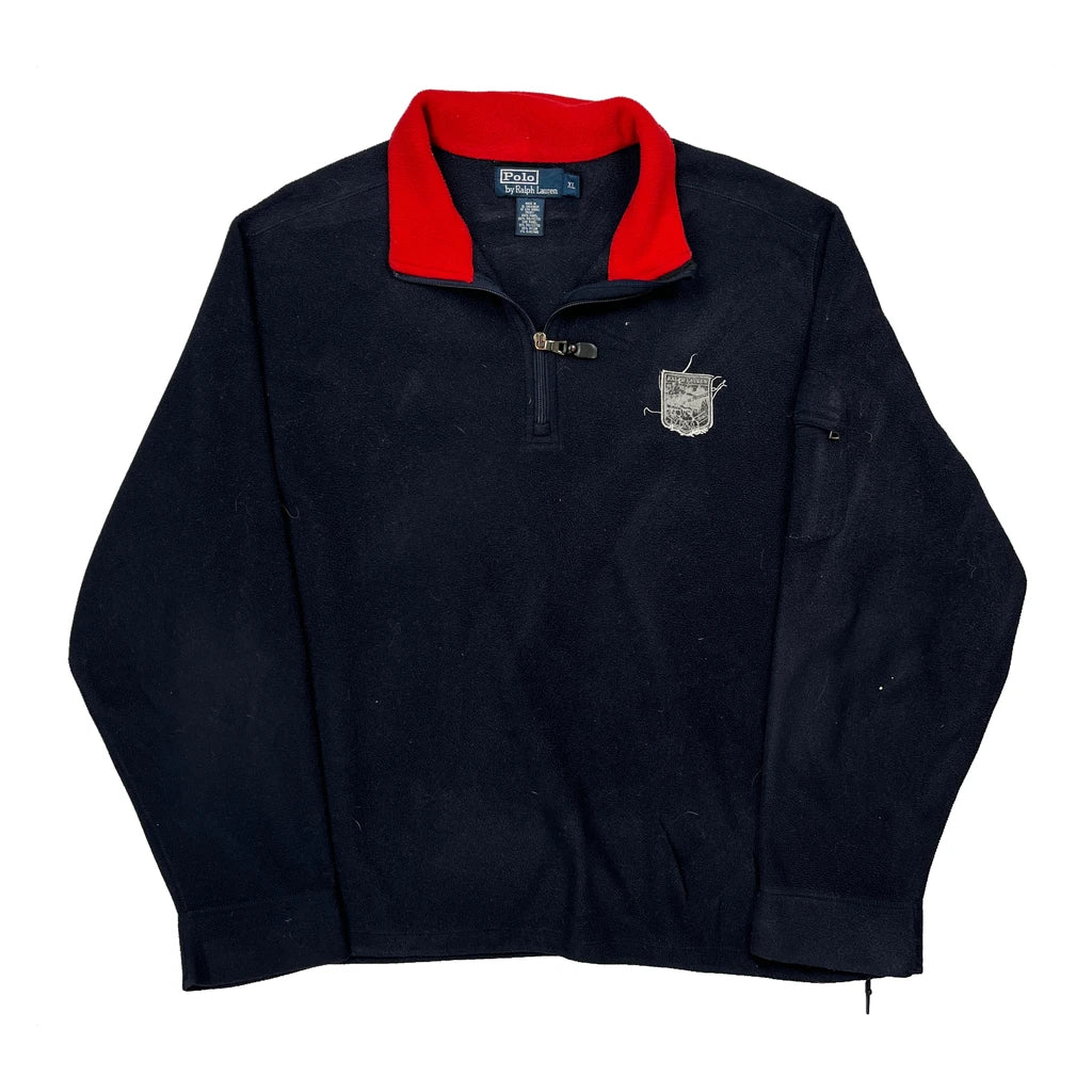 Polo By Ralph Lauren Collared Fleece - XL Navy Polyester