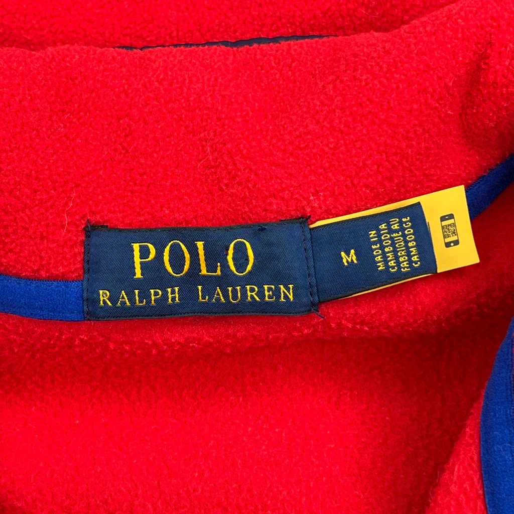 Polo By Ralph Lauren Snap T Fleece - Medium Red Cotton - Image 3