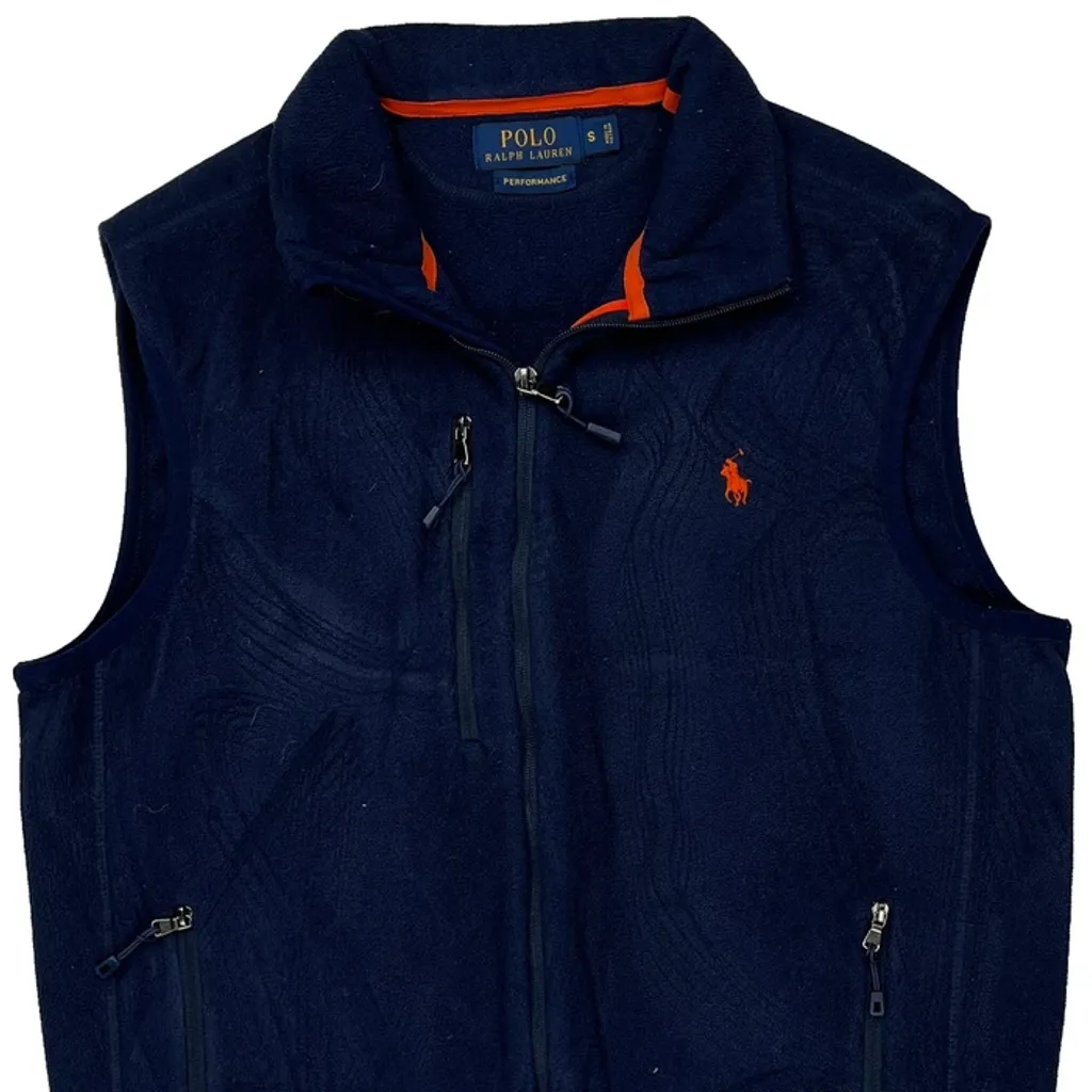 Polo By Ralph Lauren Fleece Vest - Small Navy Polyester - Image 4