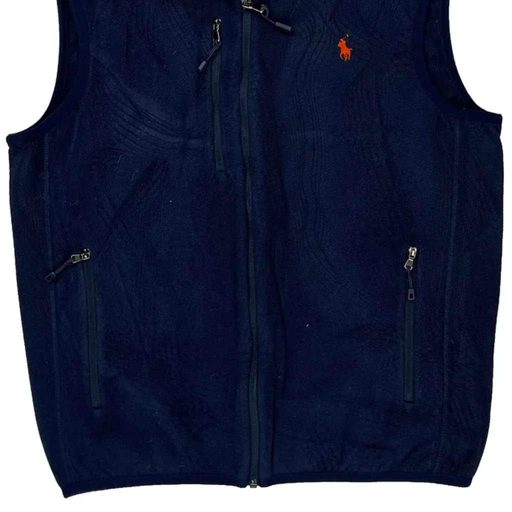 Polo By Ralph Lauren Fleece Vest - Small Navy Polyester - Image 5