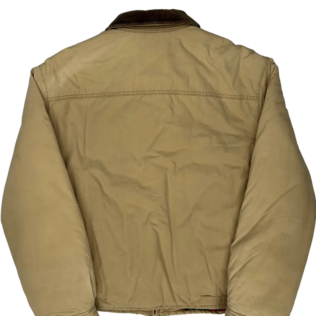 Polo By Ralph Lauren Padded Flannel Lined Harrington Jacket - Large Beige Cotton - Image 6