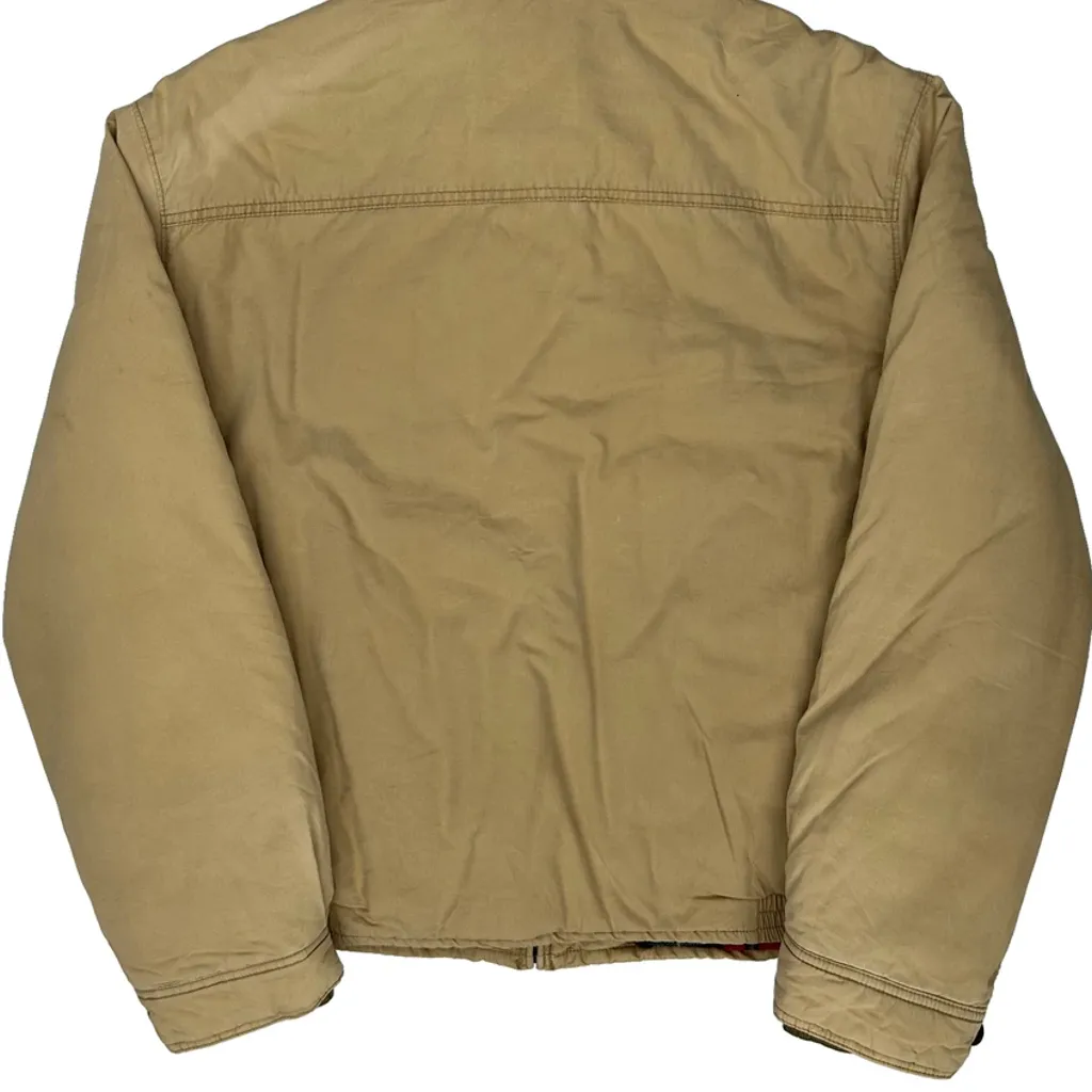 Polo By Ralph Lauren Padded Flannel Lined Harrington Jacket - Large Beige Cotton - Image 7