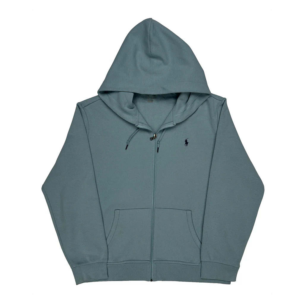 Polo By Ralph Lauren Full Zip Hoodie - XL Blue Cotton