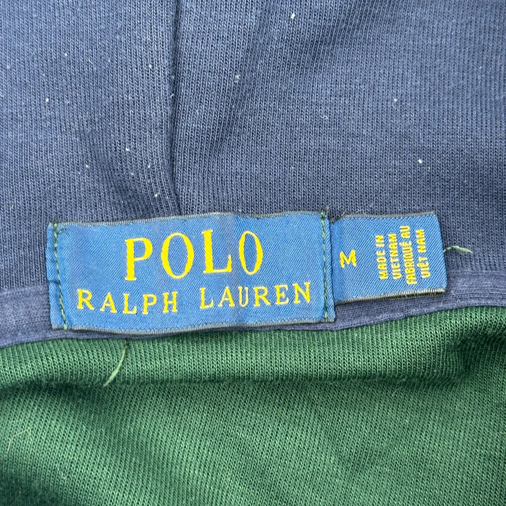 Polo By Ralph Lauren Colour Block Spellout Hoodie - Medium Green Cotton - Image 3