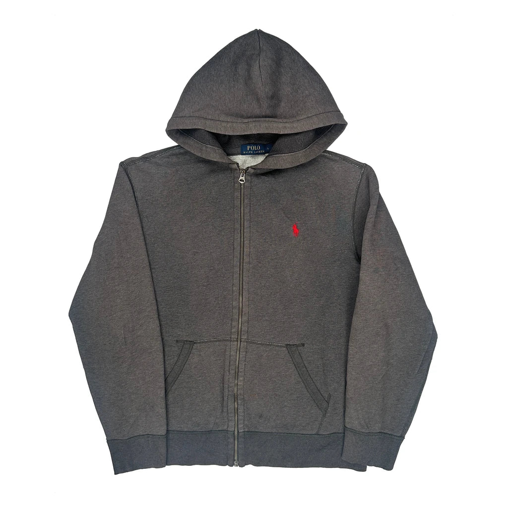 Polo By Ralph Lauren Hoodie - Large Grey Cotton