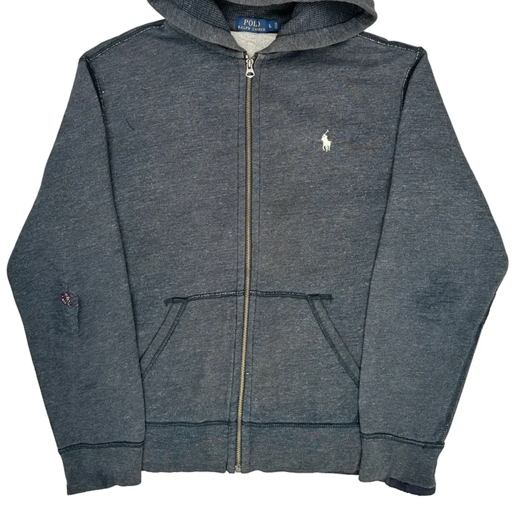 Polo By Ralph Lauren Hoodie - Large Grey Cotton - Image 5