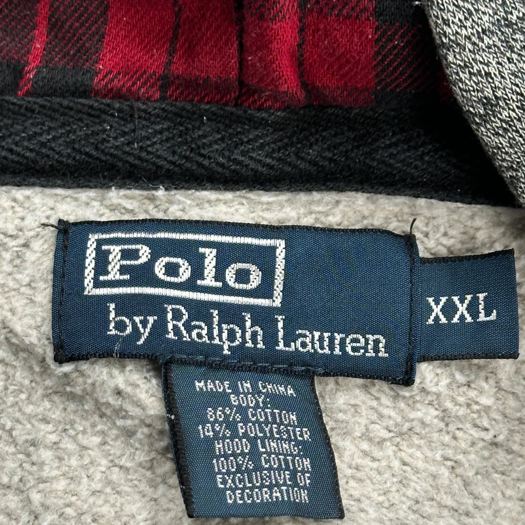 Polo By Ralph Lauren Full Zip Hoodie - 2XL Grey Cotton - Image 3