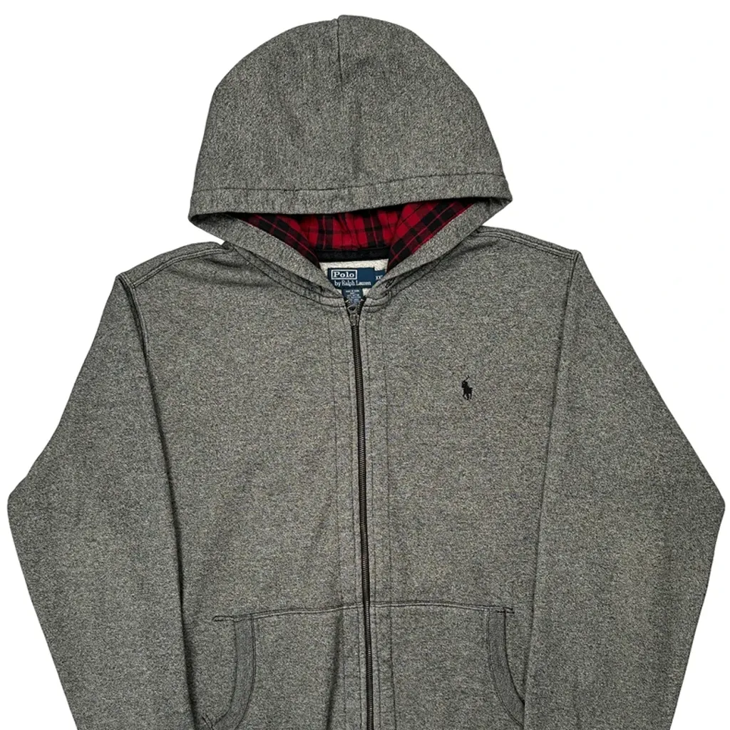 Polo By Ralph Lauren Full Zip Hoodie - 2XL Grey Cotton - Image 4