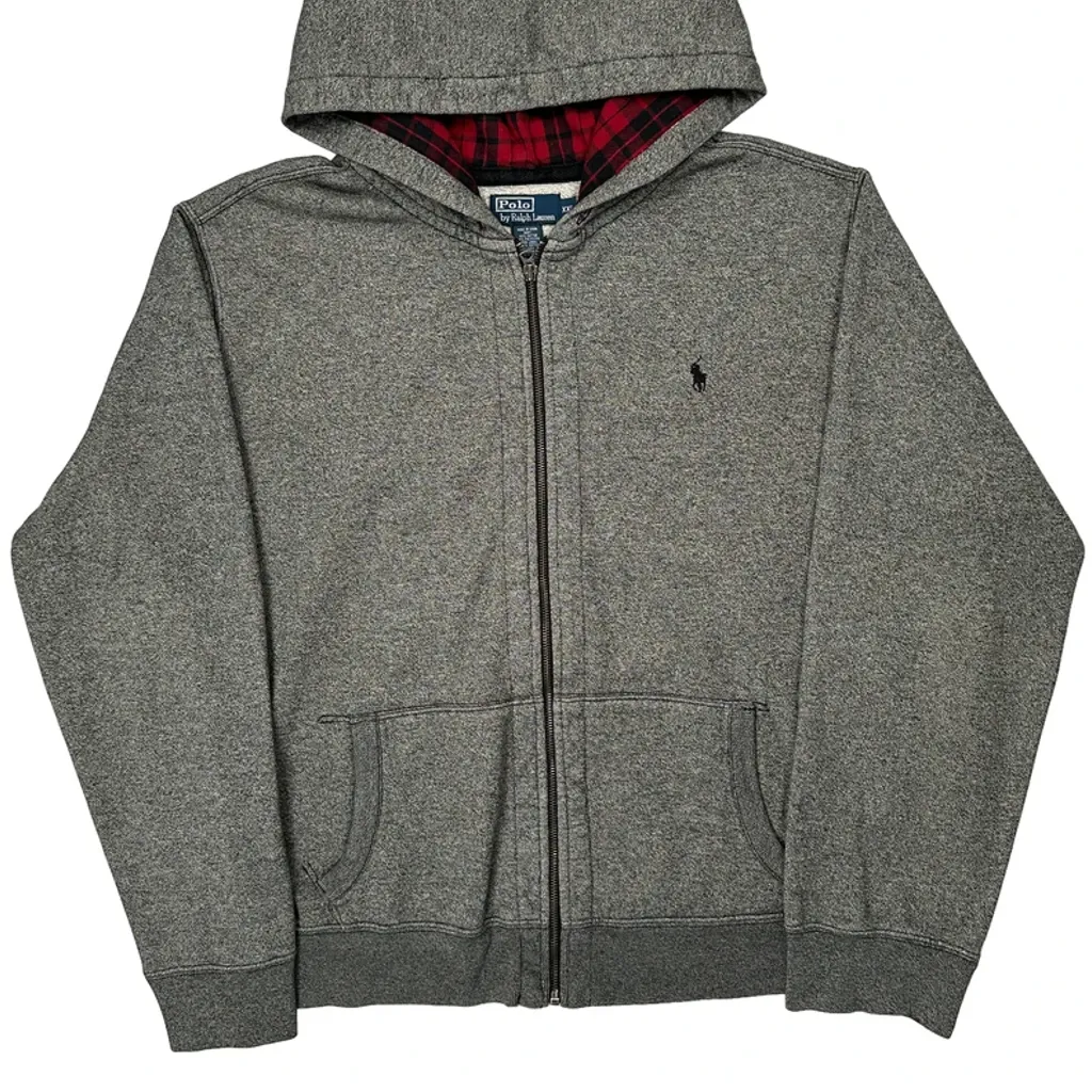 Polo By Ralph Lauren Full Zip Hoodie - 2XL Grey Cotton - Image 5