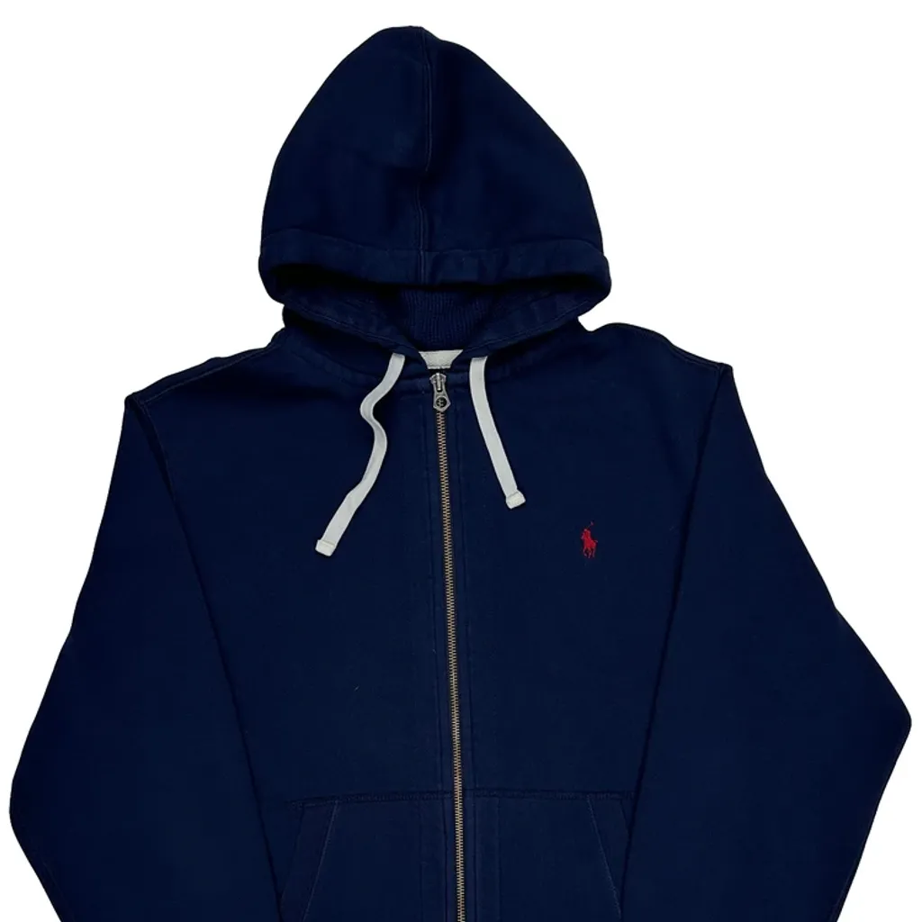 Polo By Ralph Lauren Full Zip Hoodie - XL Navy Cotton - Image 5
