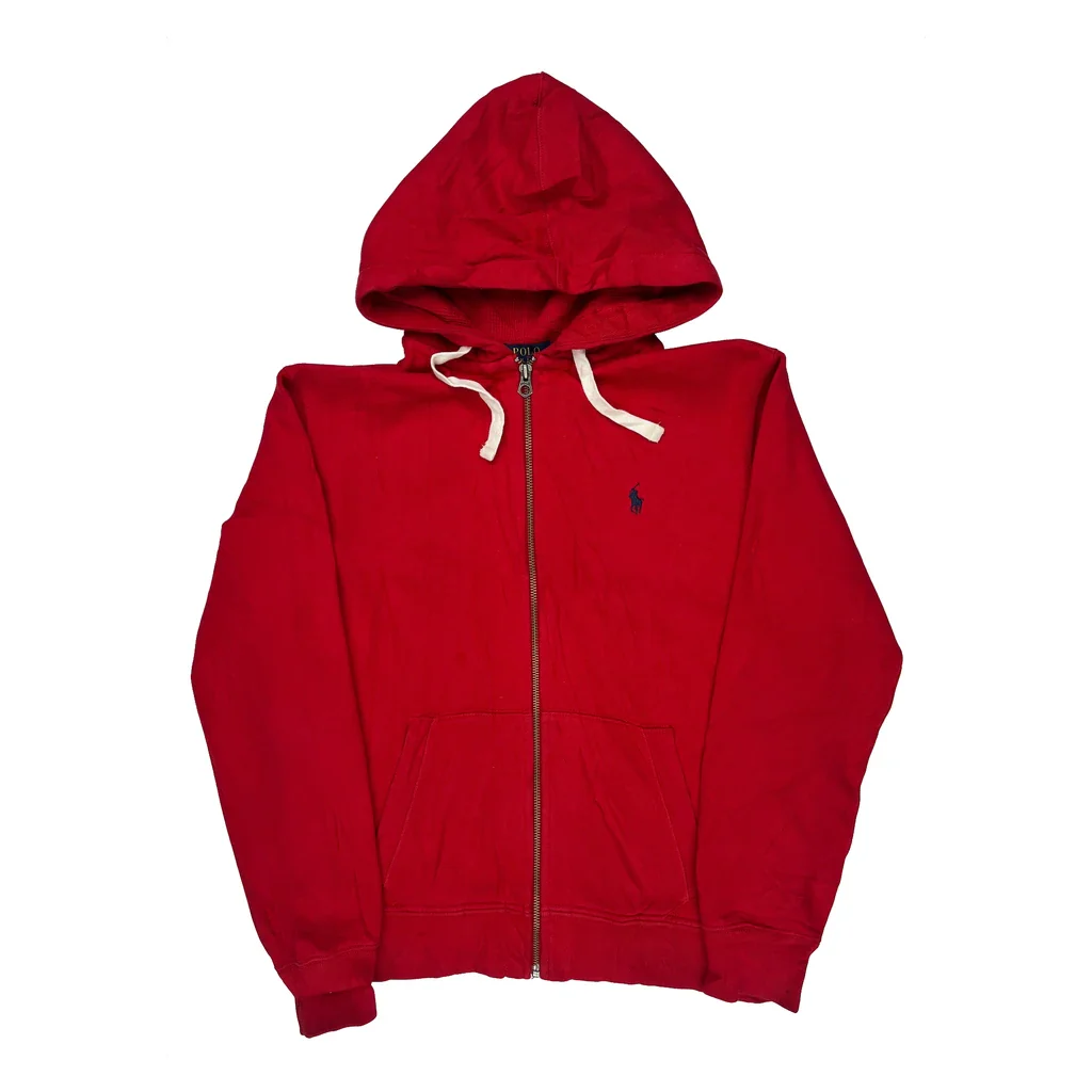 Polo By Ralph Lauren Hoodie - Large Red Cotton
