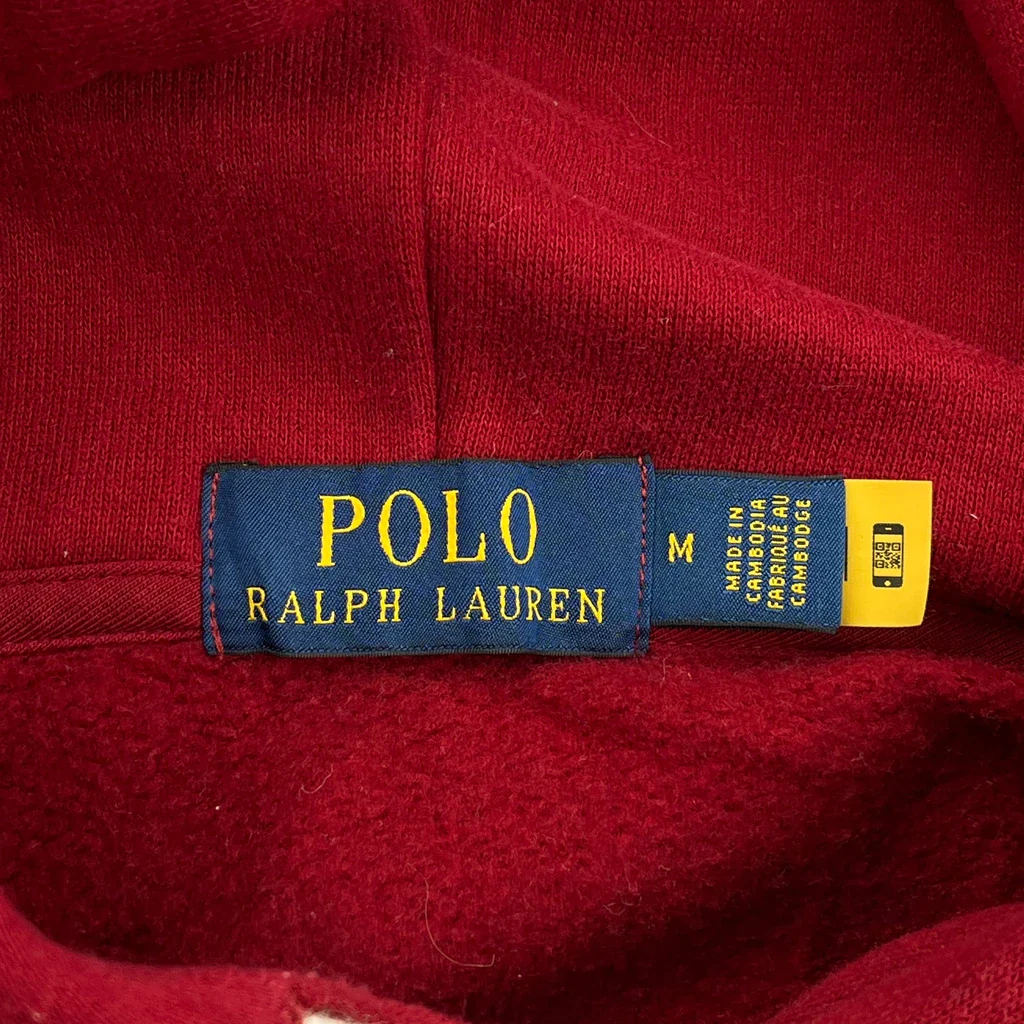 Polo By Ralph Lauren Hoodie - Medium Red Cotton - Image 4
