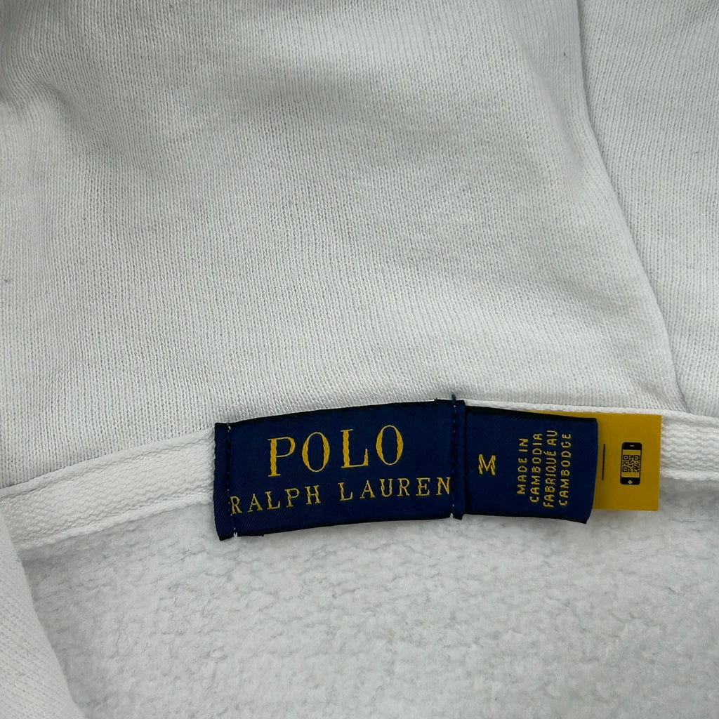 Polo By Ralph Lauren Striped Hoodie - Medium White Cotton - Image 3