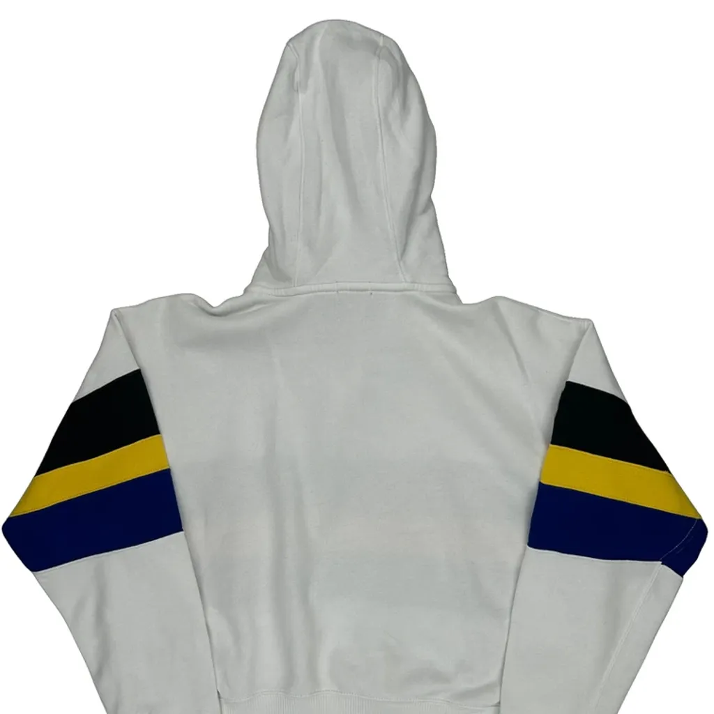 Polo By Ralph Lauren Striped Hoodie - Medium White Cotton - Image 7