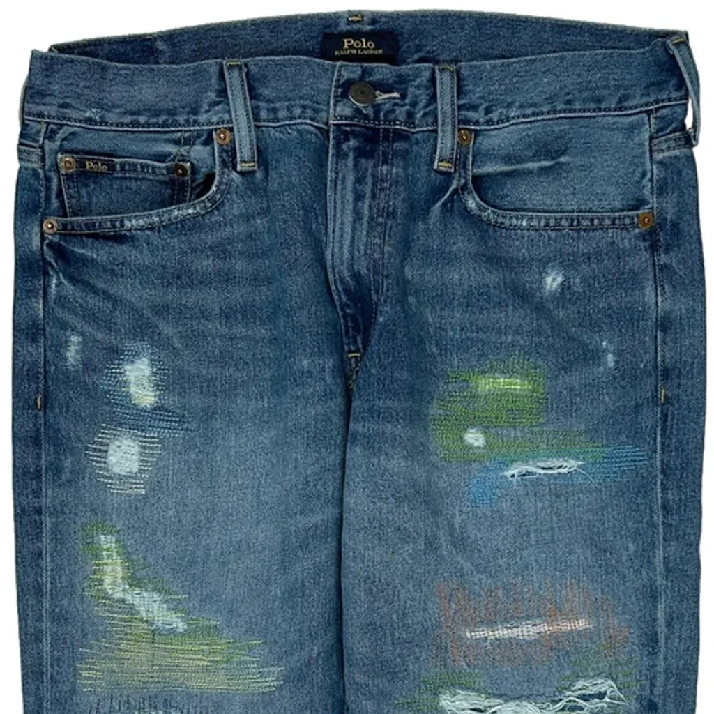 Polo By Ralph Lauren Cut Off Jeans - 32W 21L Blue Denim - Image 10