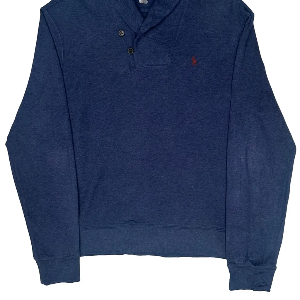 Polo By Ralph Lauren Collared Jumper - Large Blue Cotton - Image 4
