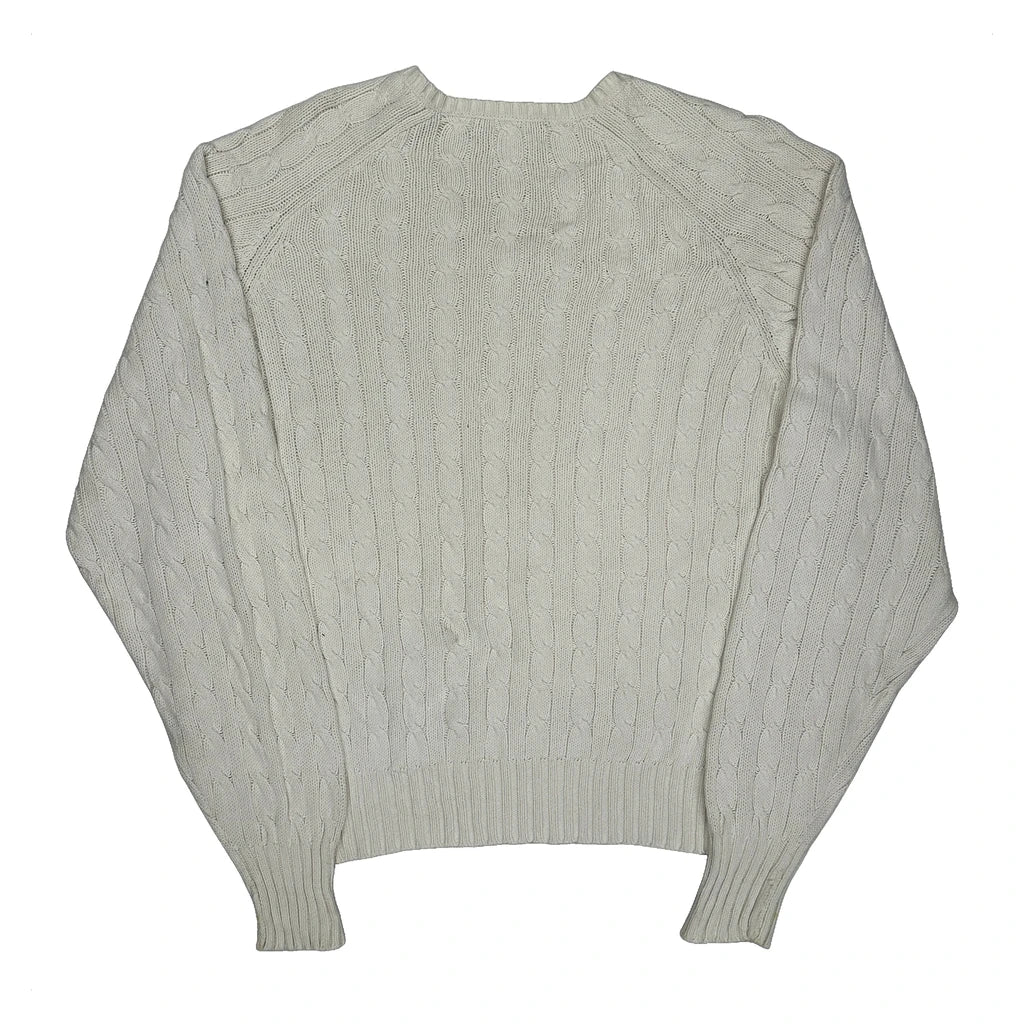 Polo By Ralph Lauren Cable Knit Jumper - XL Cream Cotton - Image 2