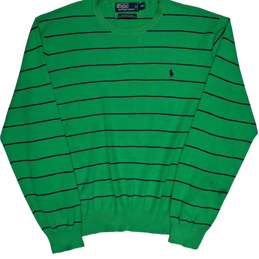 Polo By Ralph Lauren Striped Jumper - 2XL Green Cotton - Image 5