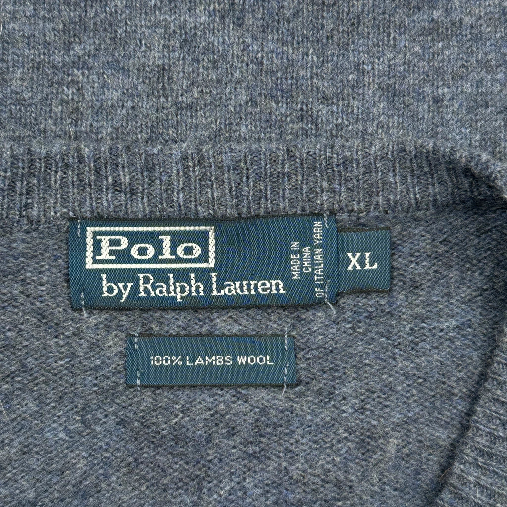 Polo By Ralph Lauren V-Neck Jumper - XL Grey Wool - Image 3