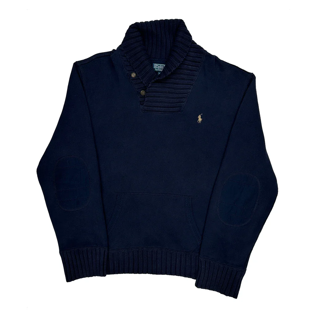 Polo By Ralph Lauren Jumper - XL Navy Cotton Blend