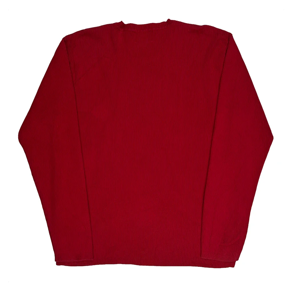 Polo By Ralph Lauren Ribbed Knit Jumper - Medium Red Cotton - Image 2